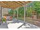 Covered patio with a seating area and view of the backyard and ' playground at 290 Prescott Dr, Acworth, GA 30101