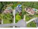 Beautiful home from above showing the well manicured lot, pool and cul-de-sac street at 6455 Darely Ct, Cumming, GA 30040