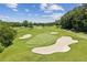 Beautiful golf course featuring manicured greens, sand traps, and lush landscaping on a sunny day at 6455 Darely Ct, Cumming, GA 30040