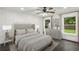 Bedroom boasts natural light, neutral colors, and wainscoting feature wall at 1477 Spruce Dr, Smyrna, GA 30080