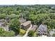 Aerial view of a home with a large screened porch surrounded by mature trees in a residential neighborhood at 1363 Sylvan Ne Cir, Brookhaven, GA 30319