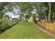 Expansive backyard featuring a well-manicured lawn, mature trees, and privacy fencing at 1363 Sylvan Ne Cir, Brookhaven, GA 30319