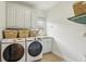 Efficient laundry room featuring modern appliances, white cabinetry, and ample storage solutions at 1363 Sylvan Ne Cir, Brookhaven, GA 30319