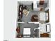 Second floor plan view featuring spiral staircase, bedrooms and living room at 30 5Th Ne St # 1010, Atlanta, GA 30308