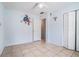 Bedroom with light blue walls, a ceiling fan and closet is ready for personalization at 55 Ashland Farm Rd, Oxford, GA 30054