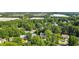 Aerial view of a neighborhood with mature trees and well-maintained homes in a serene community setting at 740 Paris Dr, Lawrenceville, GA 30043