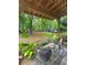 Relaxing outdoor patio features green leafy plants, comfortable seating and a view of the green space at 227 Bennett Farms Trl, Acworth, GA 30102