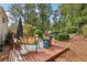 Inviting back deck with ample seating and wooded views, perfect for outdoor relaxation at 2653 Partridge Trl, Duluth, GA 30097