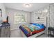 This bedroom features birch tree wallpaper and a window providing natural light at 4062 Brookside Pkwy, Decatur, GA 30034