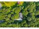 Overhead view of home nestled among lush, mature trees providing privacy and shade at 207 Lees Lake Rd, Fayetteville, GA 30214