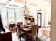 Dining room with coffered ceilings, bay windows, and hardwood floors at 4745 Belcrest Way, Cumming, GA 30040