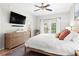 Comfortable bedroom with TV, fan, balcony access, and natural light for a relaxing atmosphere at 300 Brickworks Ne Cir # 302, Atlanta, GA 30307