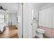Bathroom with a modern sink, toilet, and shower at 830 The Cir, Lawrenceville, GA 30043