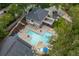 Aerial view of community featuring a pool and lounge area at 9 Saint Claire Ne Ln, Atlanta, GA 30324