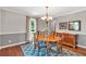Traditional dining room with hardwood floors, a chandelier, and a beautiful rug at 1406 Arden Sw Dr, Marietta, GA 30008