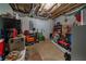 Unfinished basement with exposed ductwork and storage at 2015 Buford Dam Rd, Buford, GA 30518