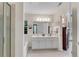 Open main bathroom with double vanity, shower, soaking tub, and bright neutral paint at 3733 Chattahoochee Summit Se Dr # 7, Atlanta, GA 30339