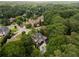Expansive aerial shot highlighting the community nestled among mature trees and lush greenery at 510 Northland Ridge Ct, Sandy Springs, GA 30342