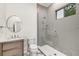 Modern bathroom featuring a glass-enclosed shower, vanity with drawers, and contemporary fixtures at 510 Northland Ridge Ct, Sandy Springs, GA 30342