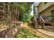 Landscaped backyard with a deck, steps, retaining wall, and plenty of space for outdoor activities at 600 Oakmont Hl, Duluth, GA 30097