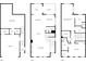 Detailed floor plan showcasing layout of rooms across multiple floors, including bedrooms, kitchen, and living areas at 1823 Lynwood Ln, Atlanta, GA 30329