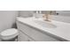 The powder room has a white toilet, a white sink with a vanity, and a decorative gold faucet at 1823 Lynwood Ln, Atlanta, GA 30329