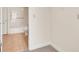 Bathroom doorway off bedroom with tiled floor and tub/shower area at 230 E Ponce De Leon Ave # 116, Decatur, GA 30030
