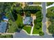 Expansive property featuring a lush lawn, mature trees, and a private pool, all within a defined boundary line at 360 Hannaford Dr, Roswell, GA 30075