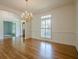 Bright dining room with hardwood floors, and white trim, perfect for Gathering gatherings at 2814 Tanner Lake Nw Trl, Marietta, GA 30064