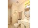 Neat bathroom featuring vanity with storage, mirror, toilet, and shower with curtain at 177 Rustin Dr, Dallas, GA 30157