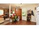 Efficient kitchen adjoins a dining or work area and features wood cabinets and stainless steel appliances at 177 Rustin Dr, Dallas, GA 30157