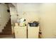 Practical laundry room with washer, dryer and storage at 177 Rustin Dr, Dallas, GA 30157