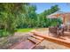 Charming brick patio with outdoor dining set, perfect for entertaining or enjoying a meal al fresco at 965 Grimes Bridge Rd, Roswell, GA 30075