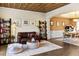 Cozy living room with a decorative ceiling, modern furniture, and stylish decor at 5105 Riverthur Pl, Duluth, GA 30096