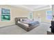 Spacious main bedroom with tray ceiling, carpet, and multiple windows allowing natural light at 1087 Halletts Peak Pl, Lawrenceville, GA 30044