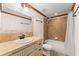 Bathroom with tub, shower, stone counters, and updated vanity at 3260 Governors Court Ct, Duluth, GA 30096