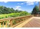 Wide angle of wooden deck overlooking the well-manicured backyard at 3260 Governors Court Ct, Duluth, GA 30096