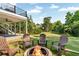 Backyard with a fire pit surrounded by Adirondack chairs, perfect for outdoor gatherings and relaxation at 7125 Heard Rd, Cumming, GA 30041