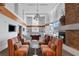 Cozy lounge area with a pool table, fireplace, city views, and comfortable seating at 860 Peachtree Ne St # 2001, Atlanta, GA 30308