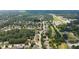 Aerial view showcasing the community pool and tennis courts in a neighborhood surrounded by mature trees at 4345 Idlewood Dr, Cumming, GA 30040