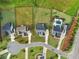 Aerial view of neighborhood featuring fenced yards and luxury outdoor pools and entertainment at 4720 Down Setting Rd, Cumming, GA 30028