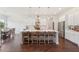 Open concept kitchen features a large island with seating at 4720 Down Setting Rd, Cumming, GA 30028