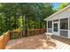 Outdoor living on the back deck with a view of trees and a screened in porch at 1360 Mount Mickinley Dr, Grayson, GA 30017