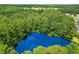 Scenic view of the pond surrounded by lush greenery and mature trees, offering a serene escape at 1360 Mount Mickinley Dr, Grayson, GA 30017