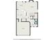 First floor plan showcasing the kitchen, living room, dining area, foyer, bathroom, and garage at 429 Mountain View Ln, Woodstock, GA 30188