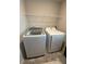 Well-equipped laundry room featuring a washer, dryer, and overhead shelving at 4480 Merrigold Way, Fairburn, GA 30213