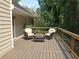 Charming back deck with seating area, overlooks a large, private backyard at 1131 Steeple Run, Lawrenceville, GA 30043