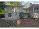 Backyard with a patio and a screened-in porch of a brick house at 4669 Dunover Cir, Atlanta, GA 30360