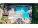 Aerial view of community pool and recreation area with pool, playground, and lounge chairs at 4669 Dunover Cir, Atlanta, GA 30360