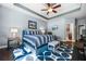 This spacious main bedroom features trey ceilings, a ceiling fan, and an ensuite bath at 830 Club Chase Ct, Roswell, GA 30076